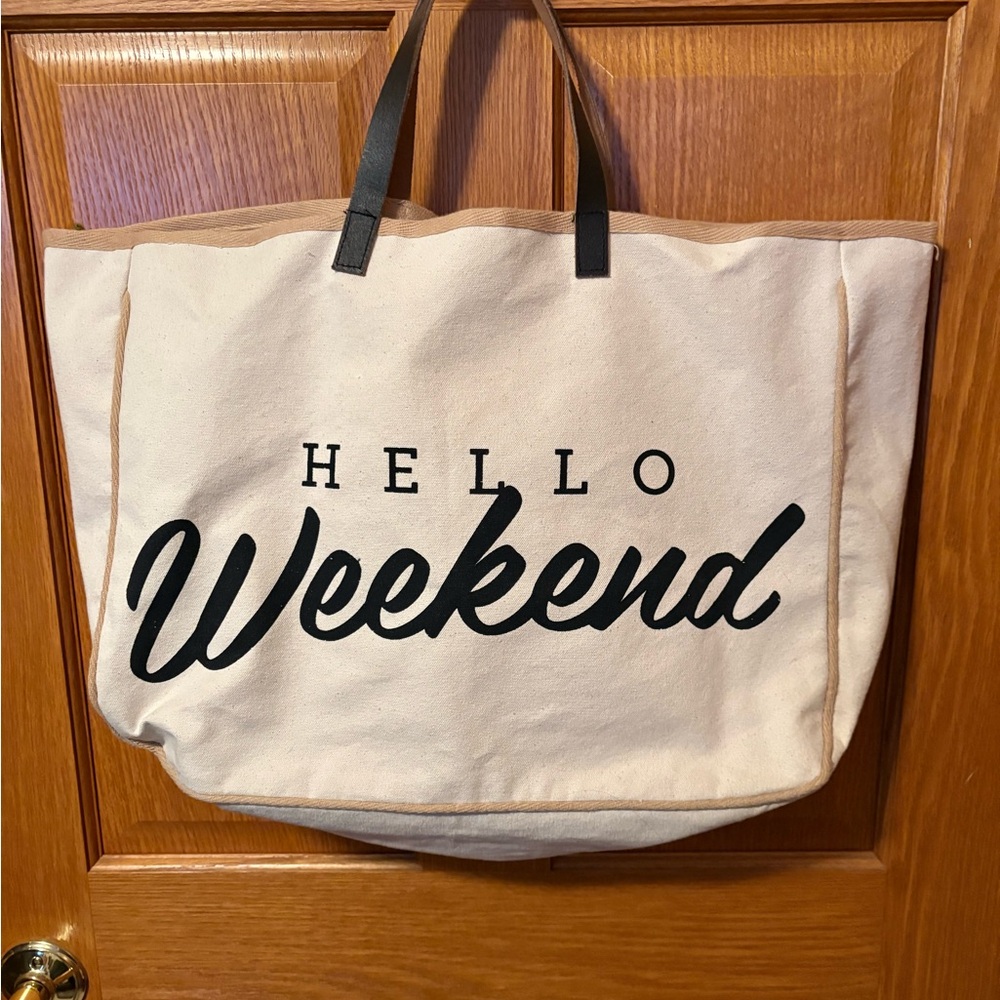 Hello Weekend Canvas Tote Bag